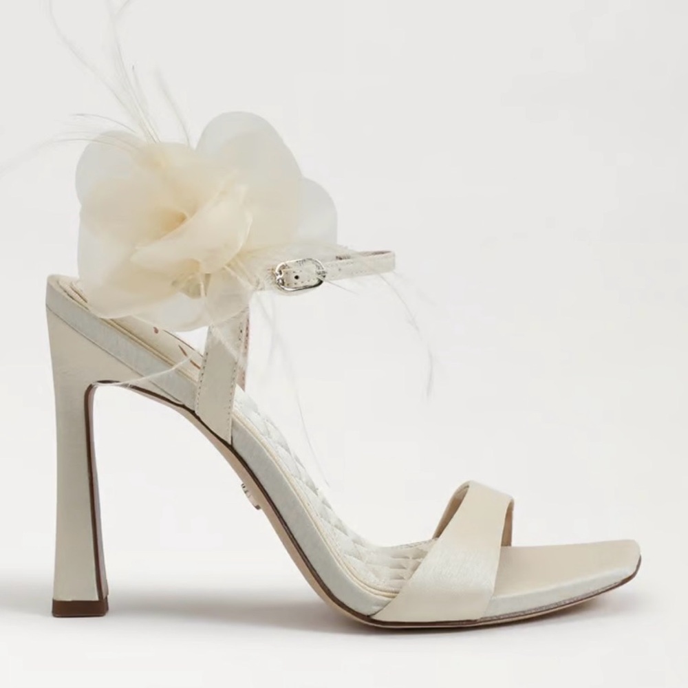 Sam Edelman Ivory Floral Ankle-Strap Heels - Picture 4 of 4